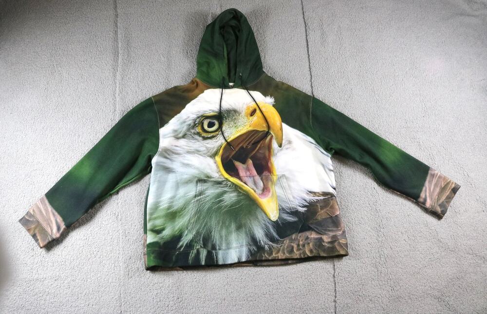 R13 Hoodie Mens XXL Eagle Oversized Cotton Sweatshirt Streetwear Designer